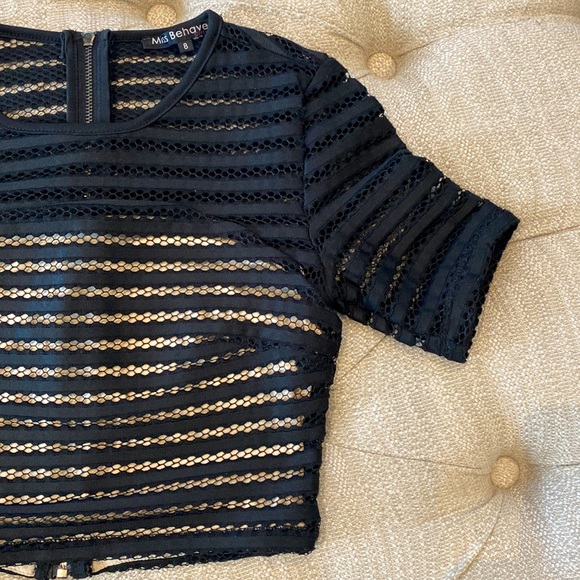 Miss Behave Girls Size 8 Two piece Black with cream lining outfit. - Picture 3 of 8